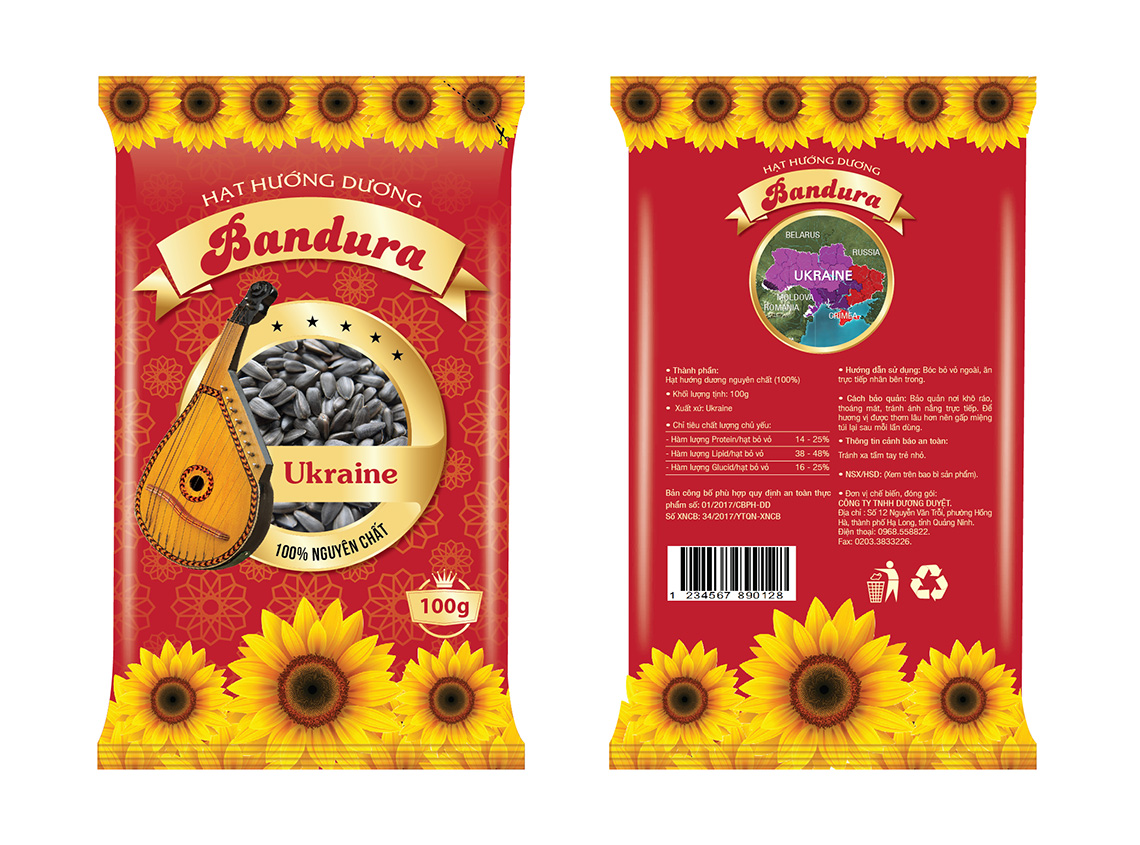 Bandura - Thiết kế bao bì gói hướng dương Ukraina